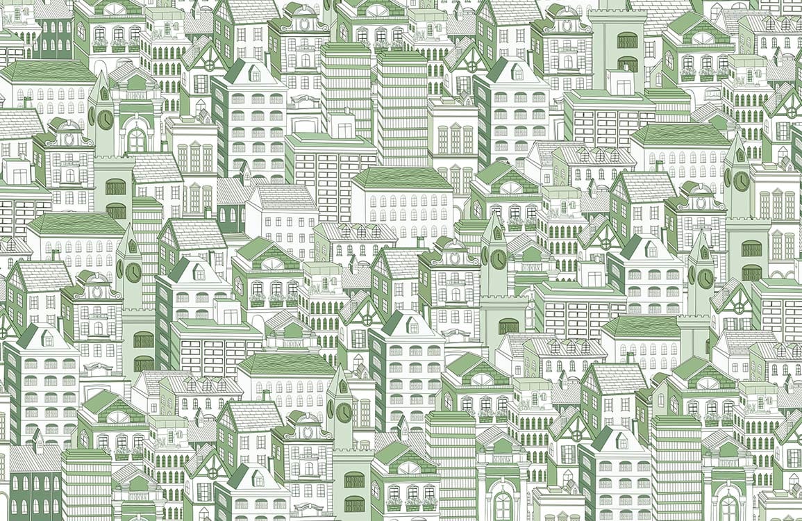 Line Drawing House IV Wallpaper Mural