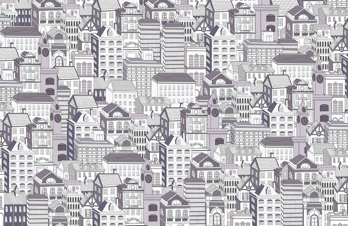 Line Drawing House Wallpaper Mural