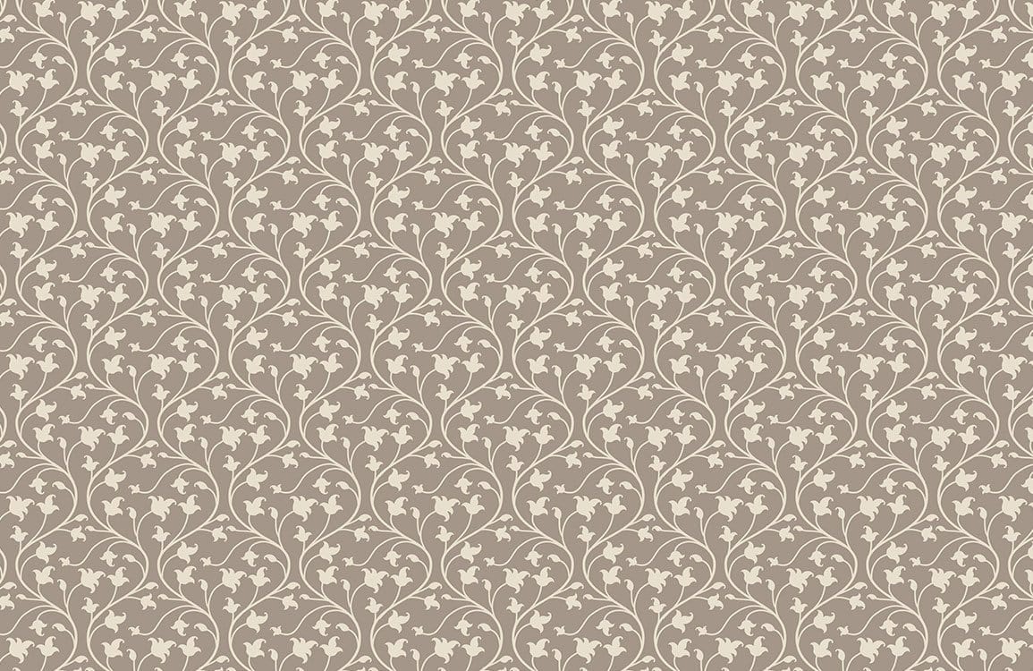 Elegant Taupe Floral Vine Pattern Wallpaper - Vintage Style Home Décor