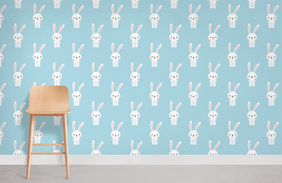 Mini Rabbits Cartoon Mural Wallpaper Room