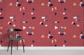 Dark Red Terrazzo Wallpaper Mural