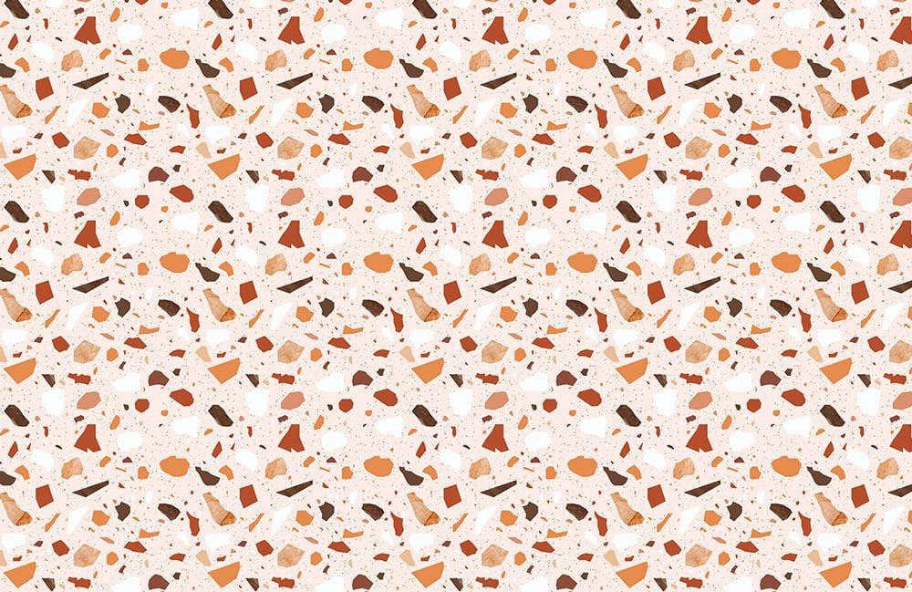 Earthy Terrazzo Pattern Wallpaper in Warm Tones for Modern Interiors
