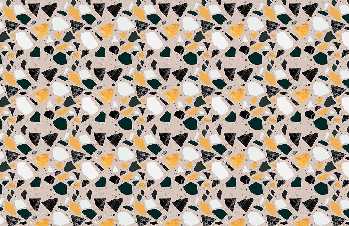 Eclectic Geometric Patterned Wallpaper in Warm Earthy Tones for Interiors