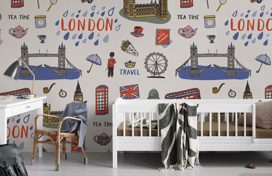 london landmark wallpaper mural nursery decor