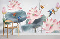 Lotus & Dragonfly Wallpaper Mural
