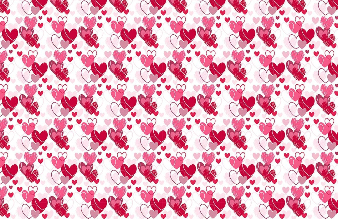 Romantic Red and Pink Heart Pattern Wallpaper for Elegant Interiors