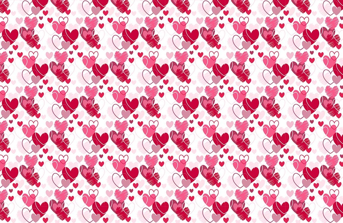 Romantic Red and Pink Heart Pattern Wallpaper for Elegant Interiors