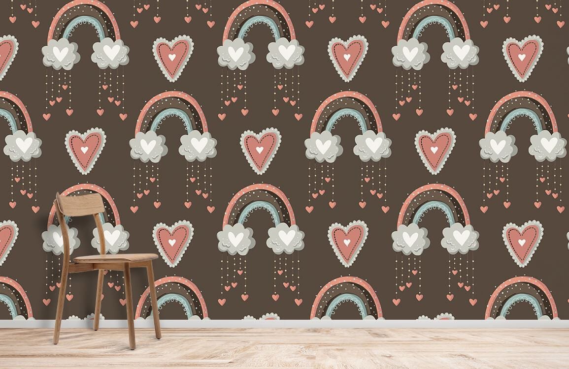 Heart & Rainbow Wallpaper Mural