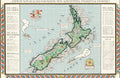 Map of New Zealand Wallpaper Mural