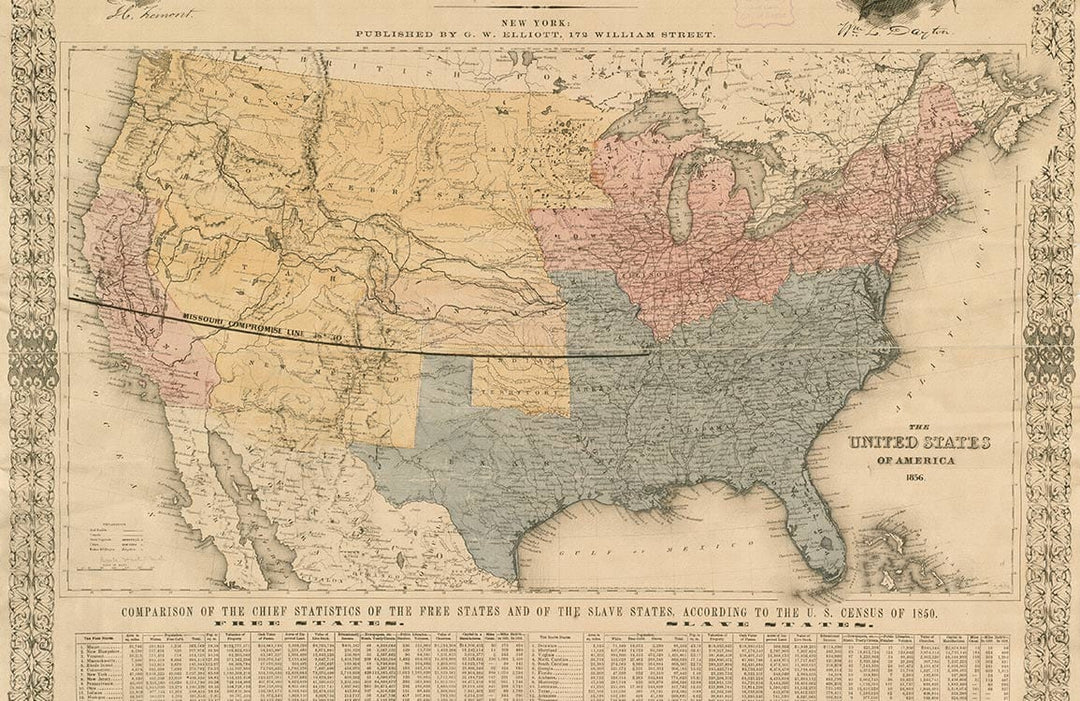 Vintage United States Map Mural Wallpaper in Classic Antique Colours