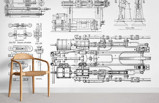 Mechanical Parts Wallpaper Mural