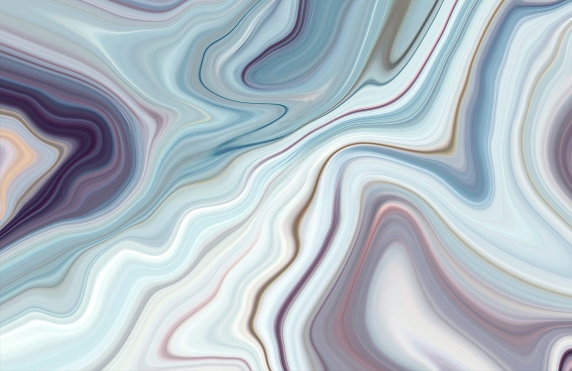 Elegant Ocean Blue Marble Swirl Patterned Mural Wallpaper for Modern Interiors