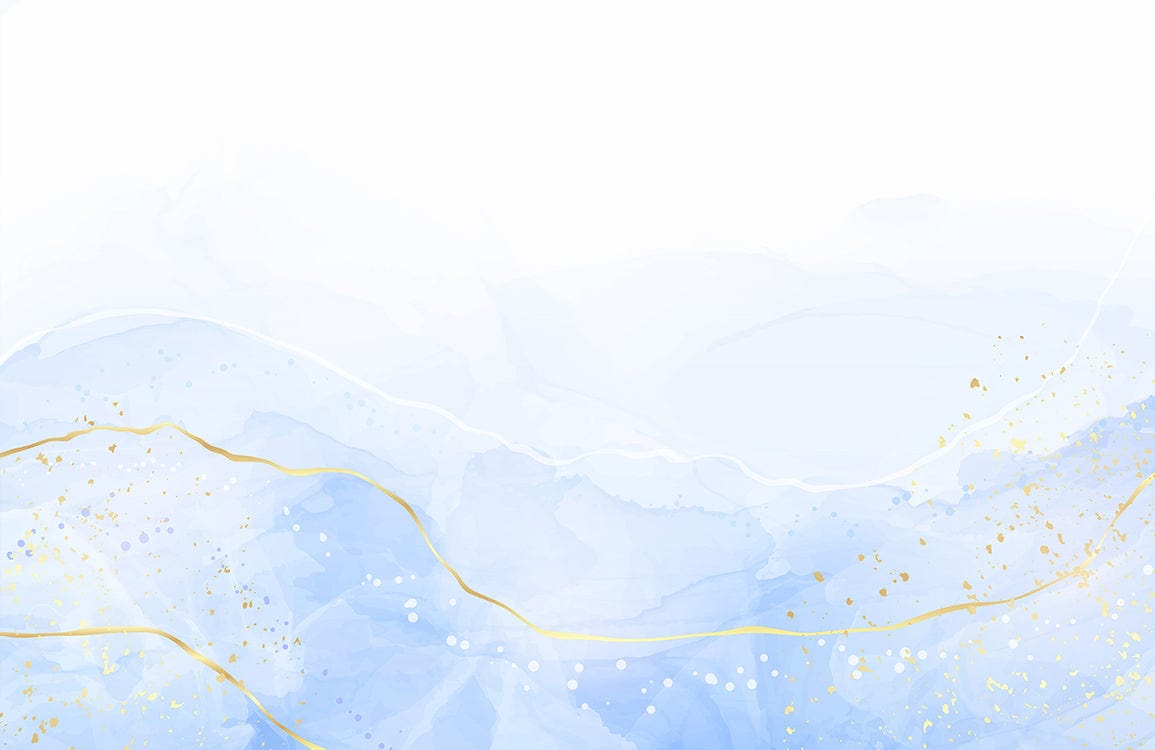 Elegant Blue and Gold Watercolour Abstract Mural Wallpaper for Modern Homes