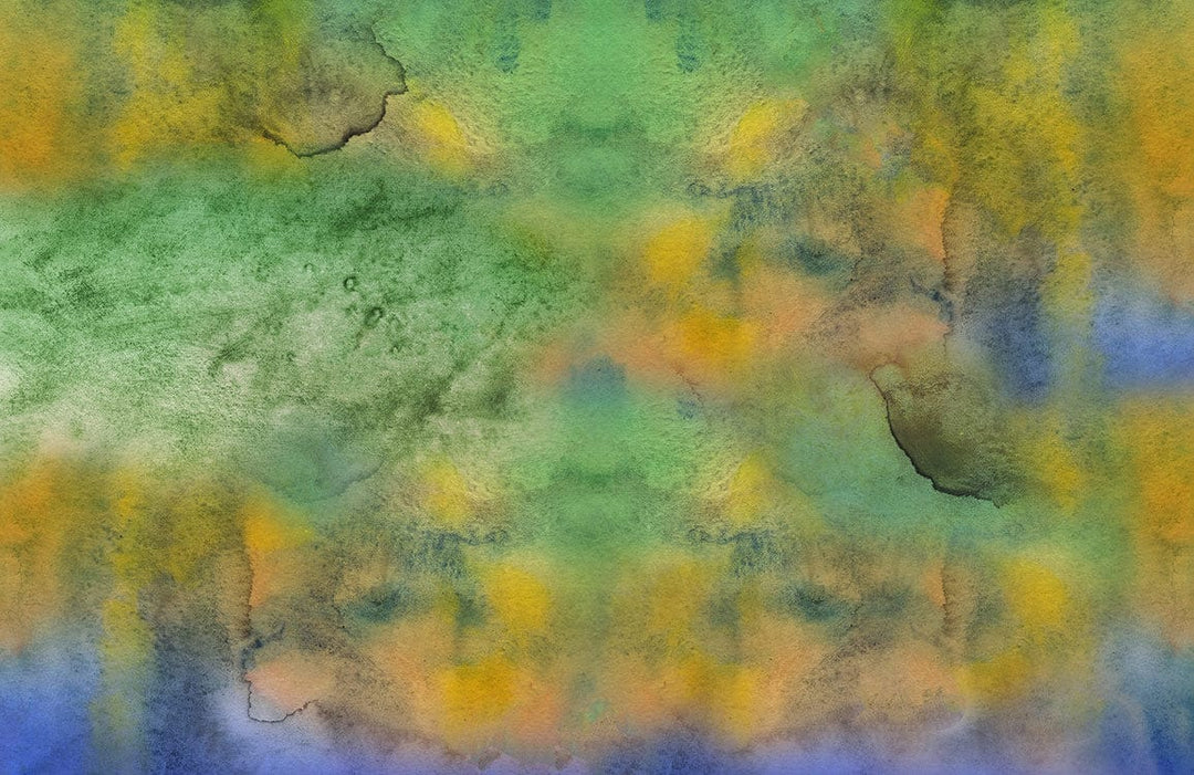 Vibrant Watercolour Green and Blue Abstract Mural Wallpaper Artistry