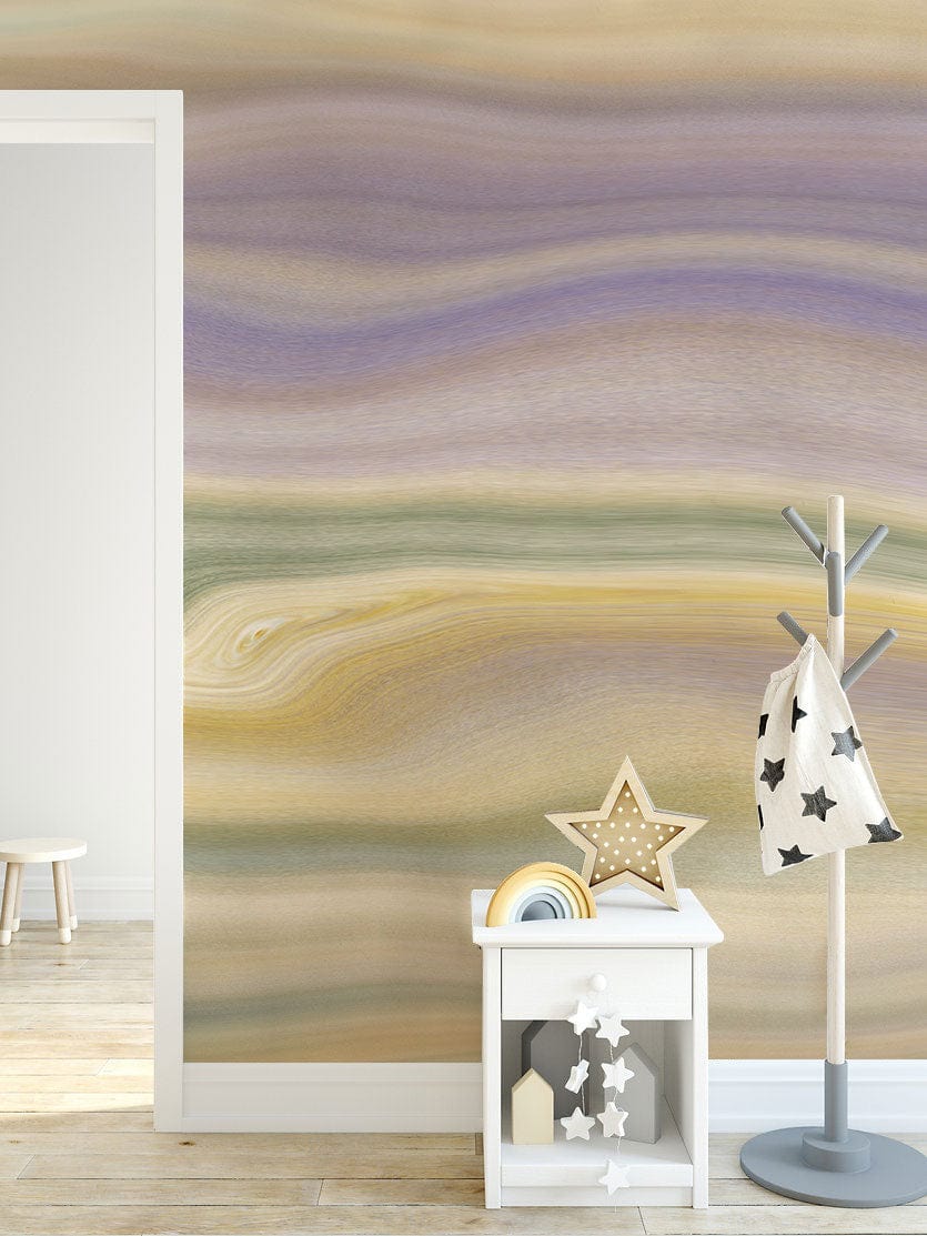 Elegant Pastel Waves: Soft Watercolour Stripes Wallpaper for Modern Décor