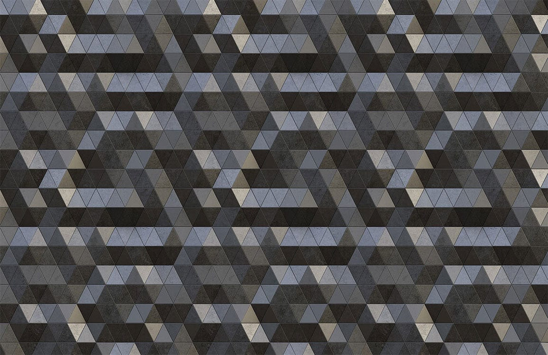 Geometric Hexagon Patterned Wallpaper in Grey and Black Modern Design
