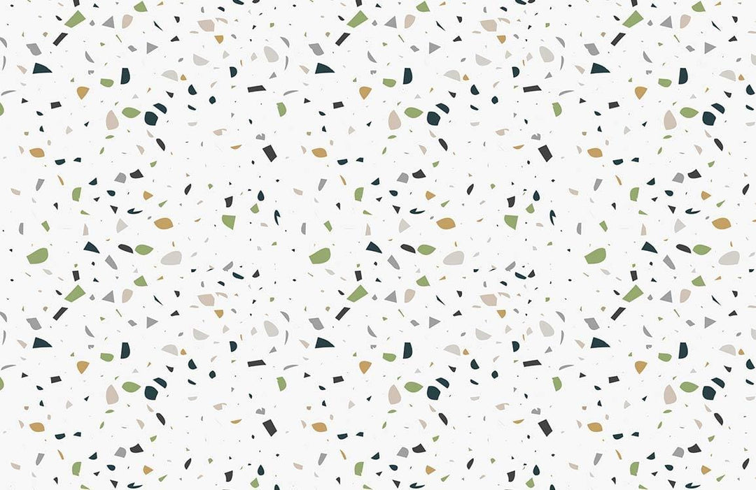 Modern Green Terrazzo Pattern Wallpaper - Stylish Decorative Interior Design Accent