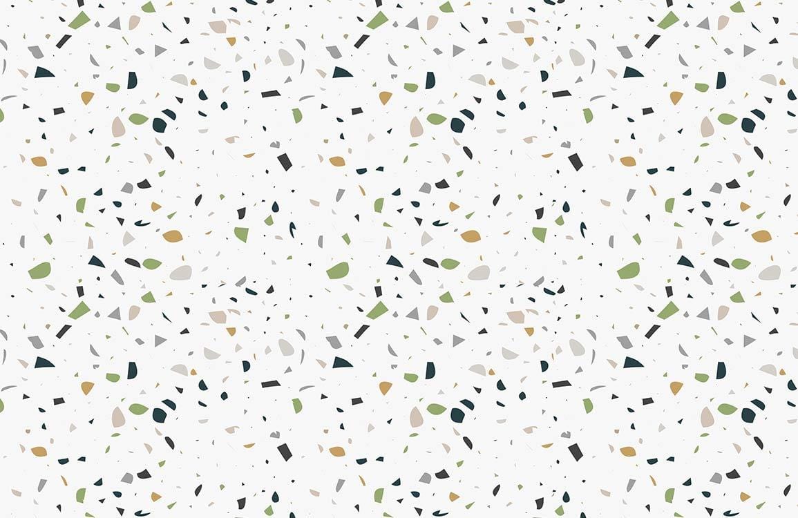 Modern Green Terrazzo Pattern Wallpaper - Stylish Decorative Interior Design Accent