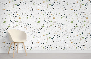 White Terrazzo II Wallpaper Mural