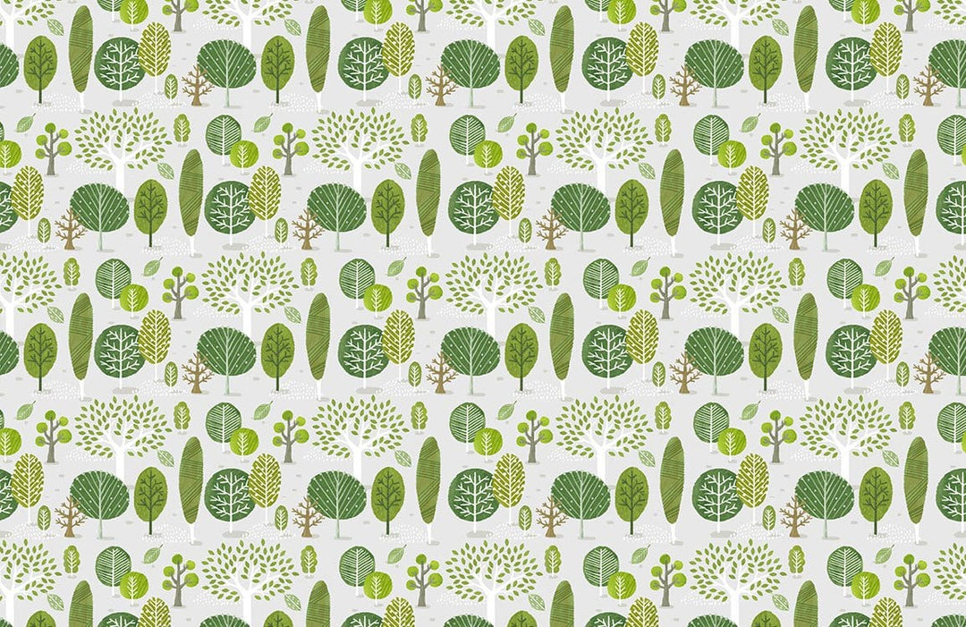 Eco-Friendly Green Tree Patterned Wallpaper, Modern Nature-Inspired Design for Interiors