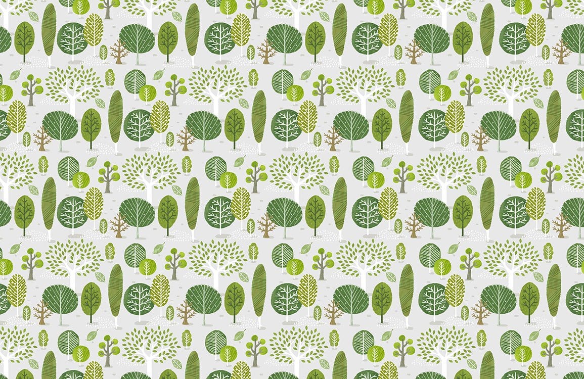 Cartoon Trees Wallpaper Mural