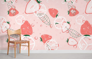Mint Strawberry Wallpaper Mural
