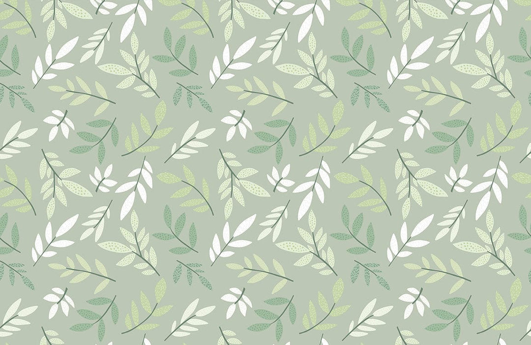 Tranquil Green Leaf Pattern Wallpaper for Serene Indoor Decor Bliss