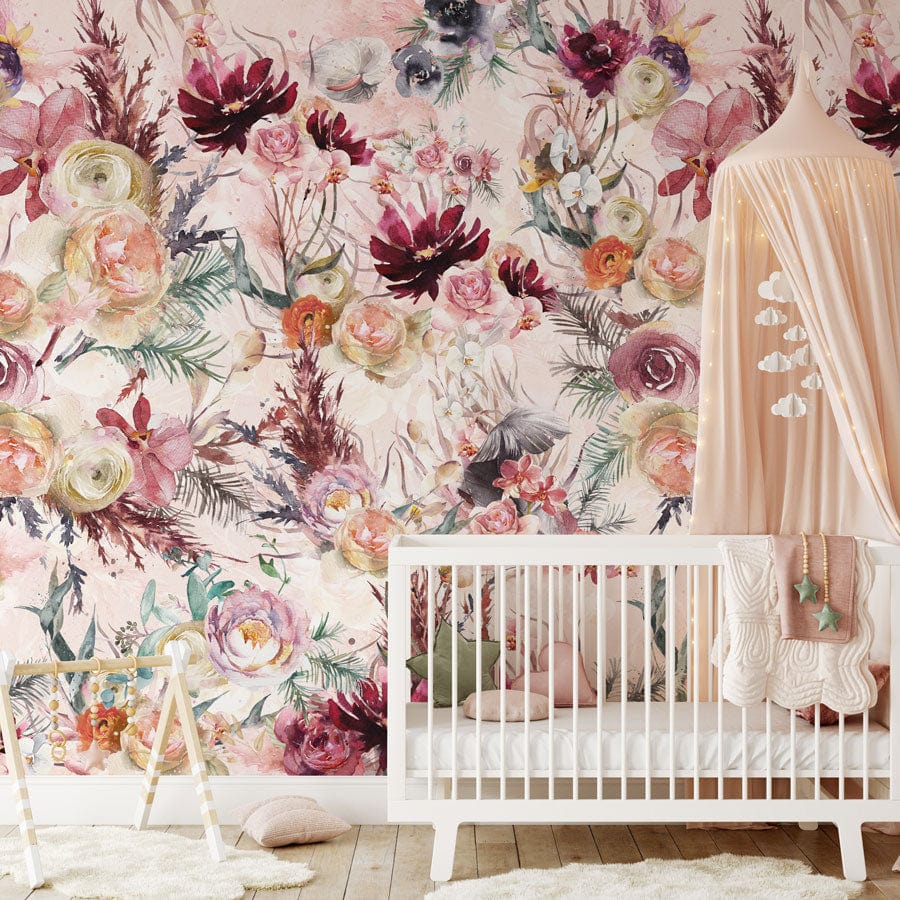 Floral wallpaper for shop nursery