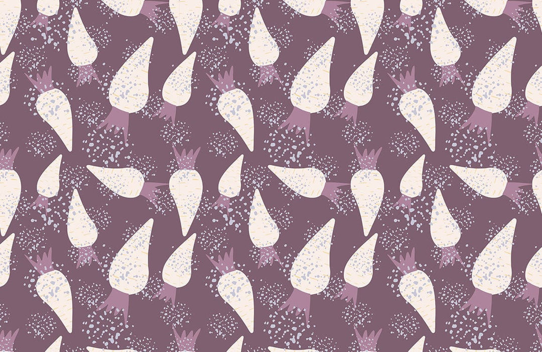 Vintage Purple Abstract Floral Pattern Wallpaper for Bold Interiors