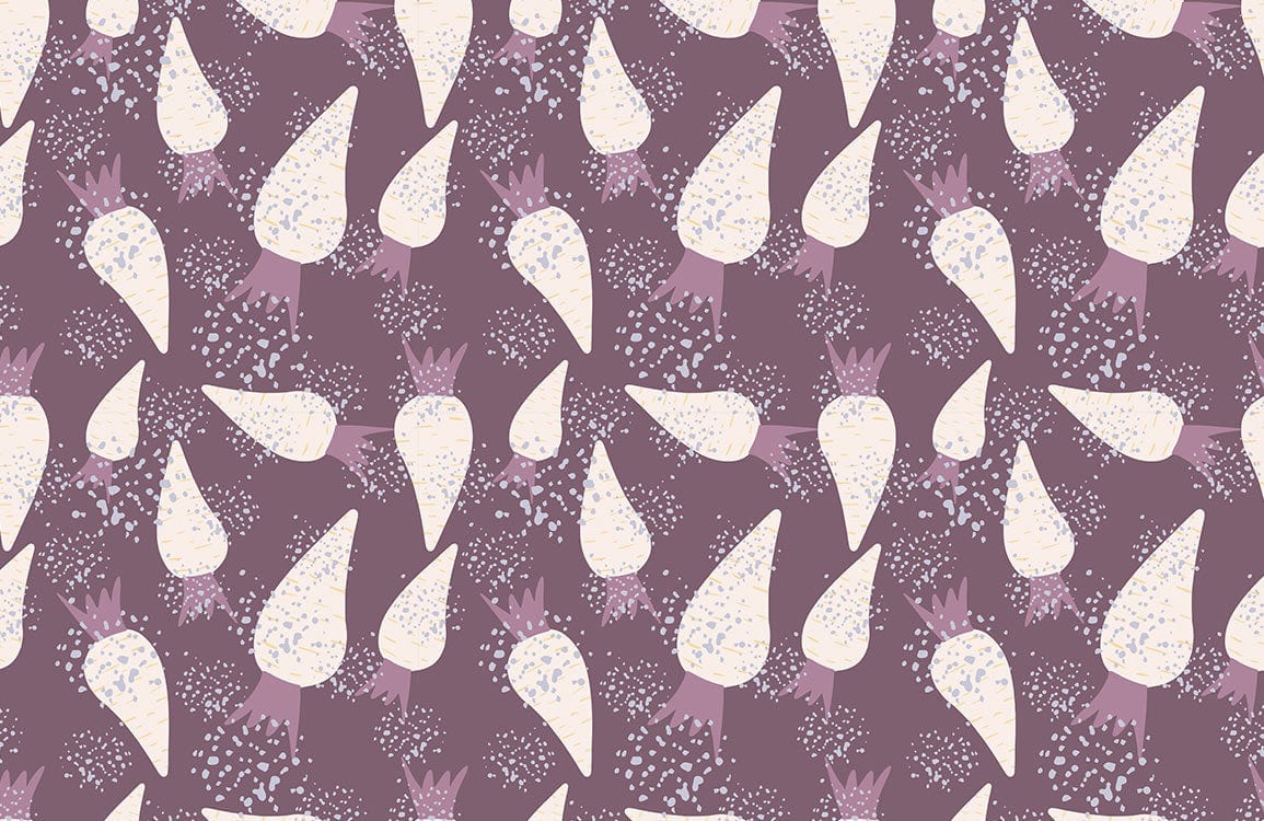 Vintage Purple Abstract Floral Pattern Wallpaper for Bold Interiors