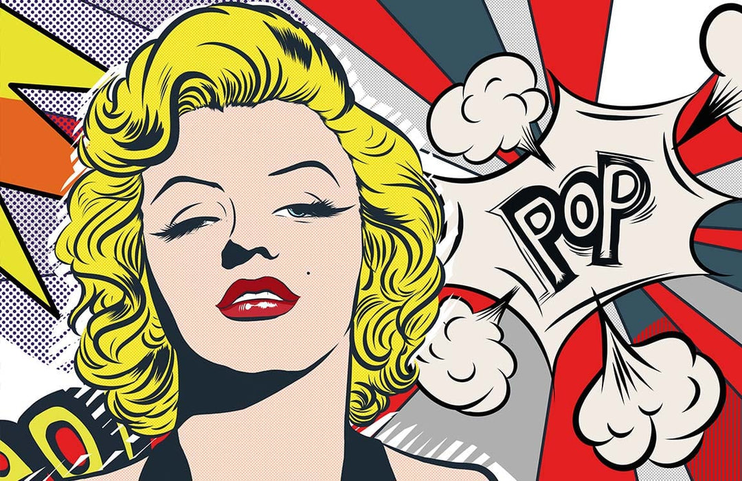 Retro Pop Art Comic Style Wall Mural with Vibrant Colours