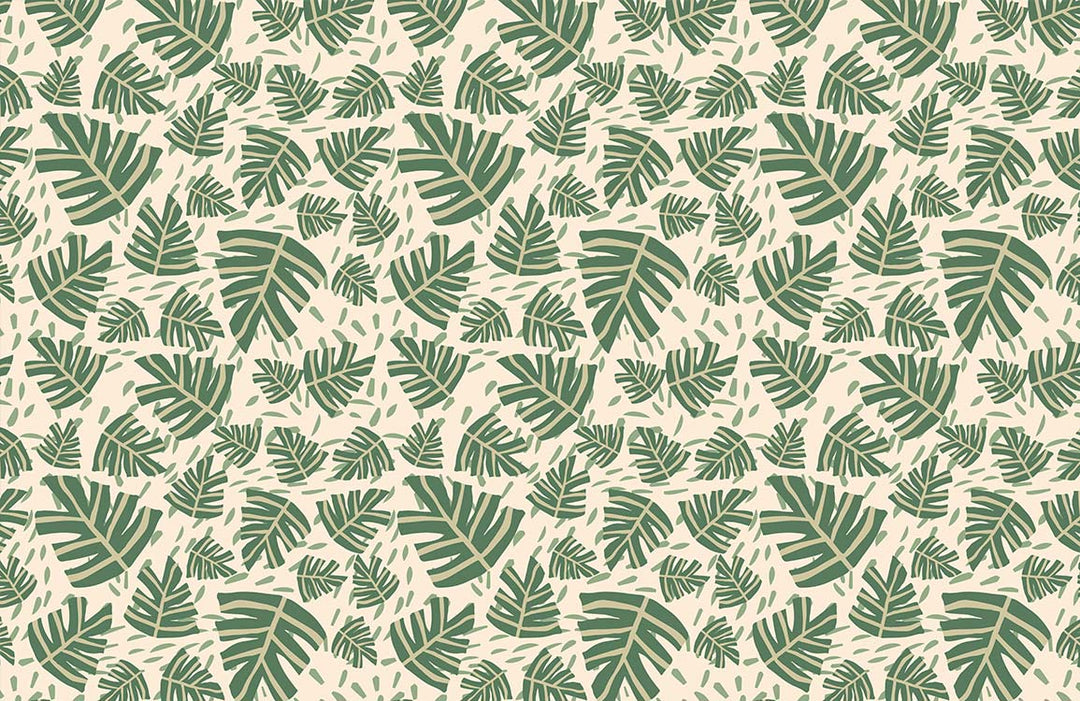 Tropical Green Leaf Print Wallpaper - Botanical Nature Inspired Decor