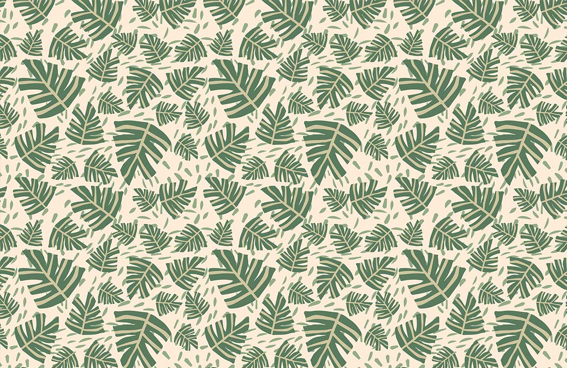 Tropical Green Leaf Print Wallpaper - Botanical Nature Inspired Decor
