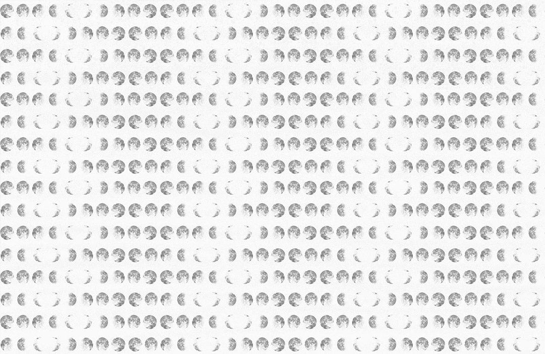 Monochrome Lunar Phase Minimalist Wallpaper - Modern Celestial Home Décor