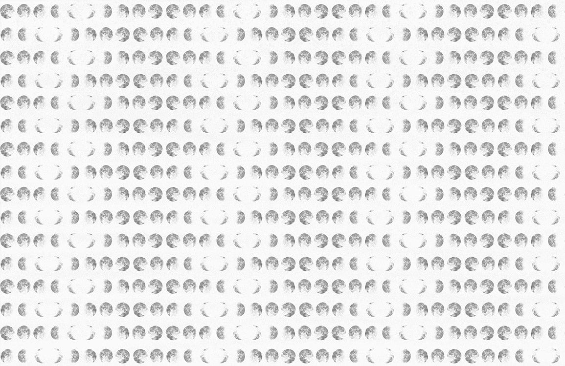 Monochrome Lunar Phase Minimalist Wallpaper - Modern Celestial Home Décor