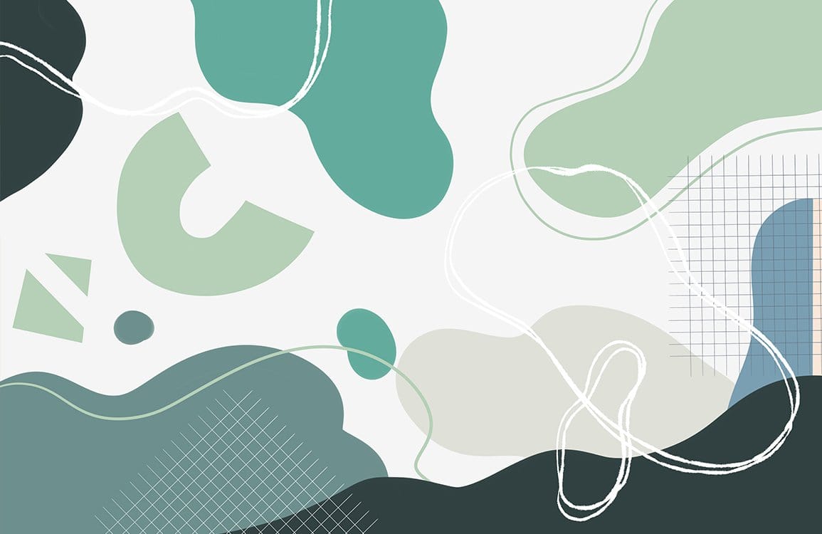Abstract Green and Teal Geometric Modern Mural Wallpaper for Contemporary Spaces