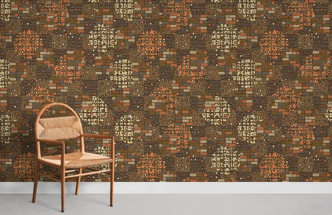 Mosaic Pattern Mural Wallpaper Room