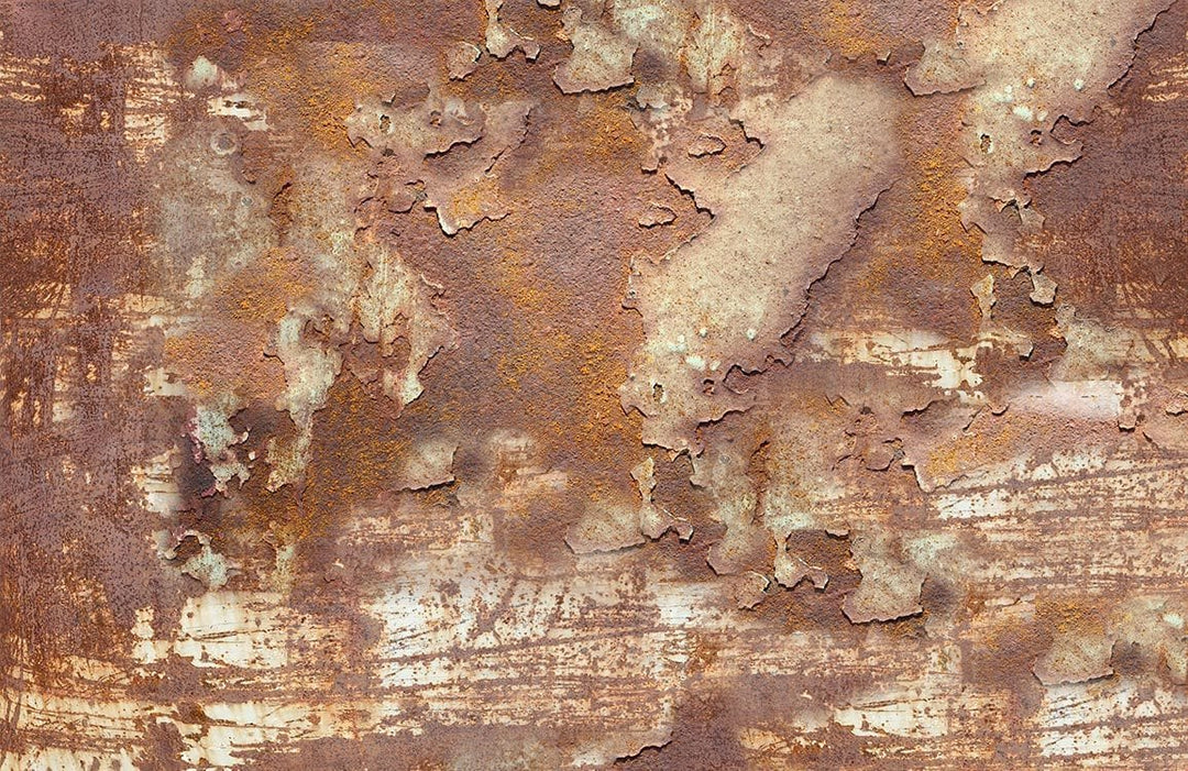 Industrial Aged Rust Textured Brown Vintage Mural Wallpaper for Urban Chic Decor