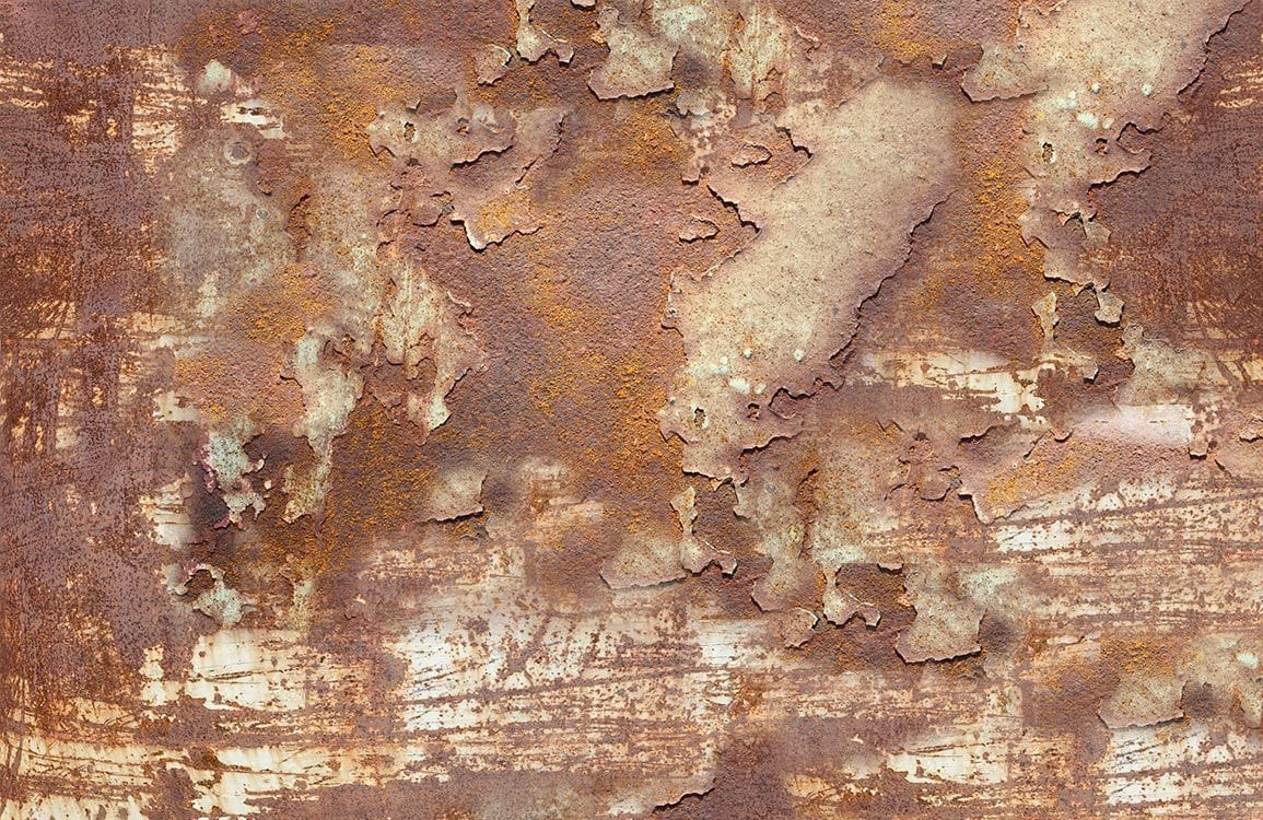 Industrial Aged Rust Textured Brown Vintage Mural Wallpaper for Urban Chic Decor