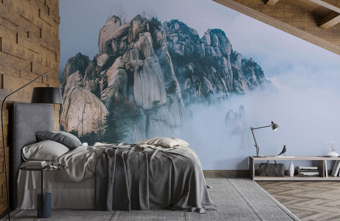 Mountain on Clouds Wallpaper Mural