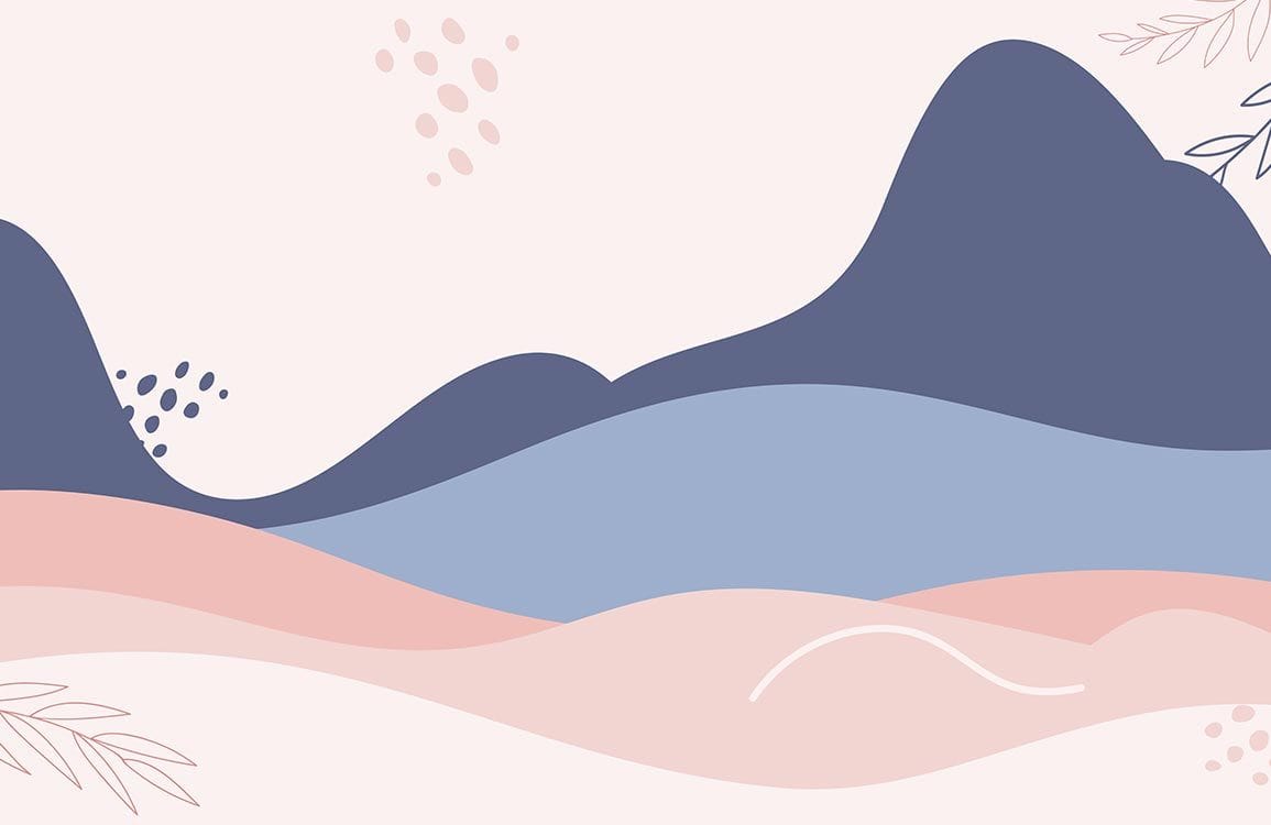 Abstract Pastel Landscape Mural Wallpaper in Blue and Pink Tones