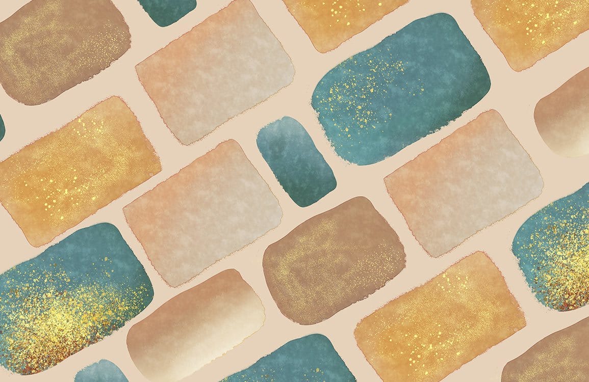 Cosy Earthy Tones Abstract Rectangles Modern Mural Wallpaper Design