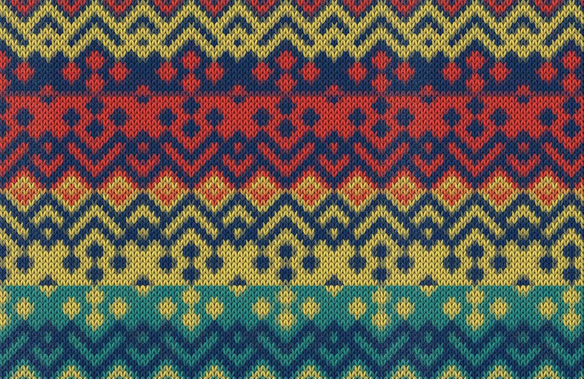 Vibrant Multicolour Ethnic Chevron Pattern Wall Mural - Bohemian Style