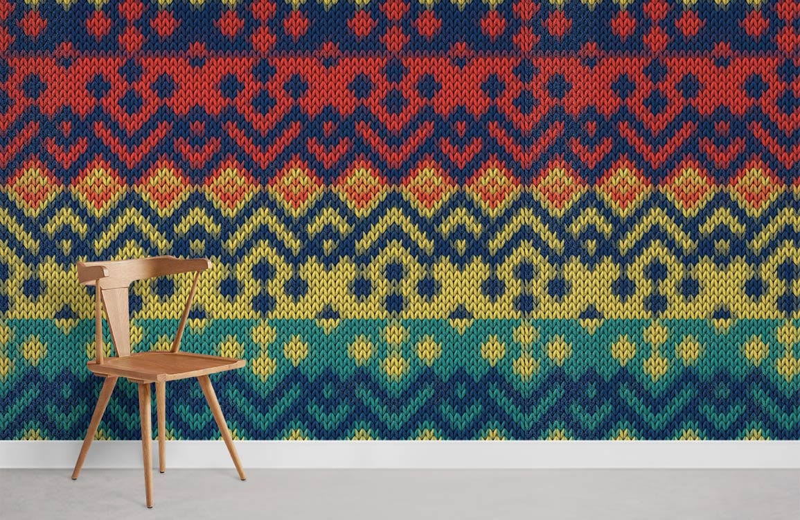 Colorful Sweater Texture Room Wallpaper Mural