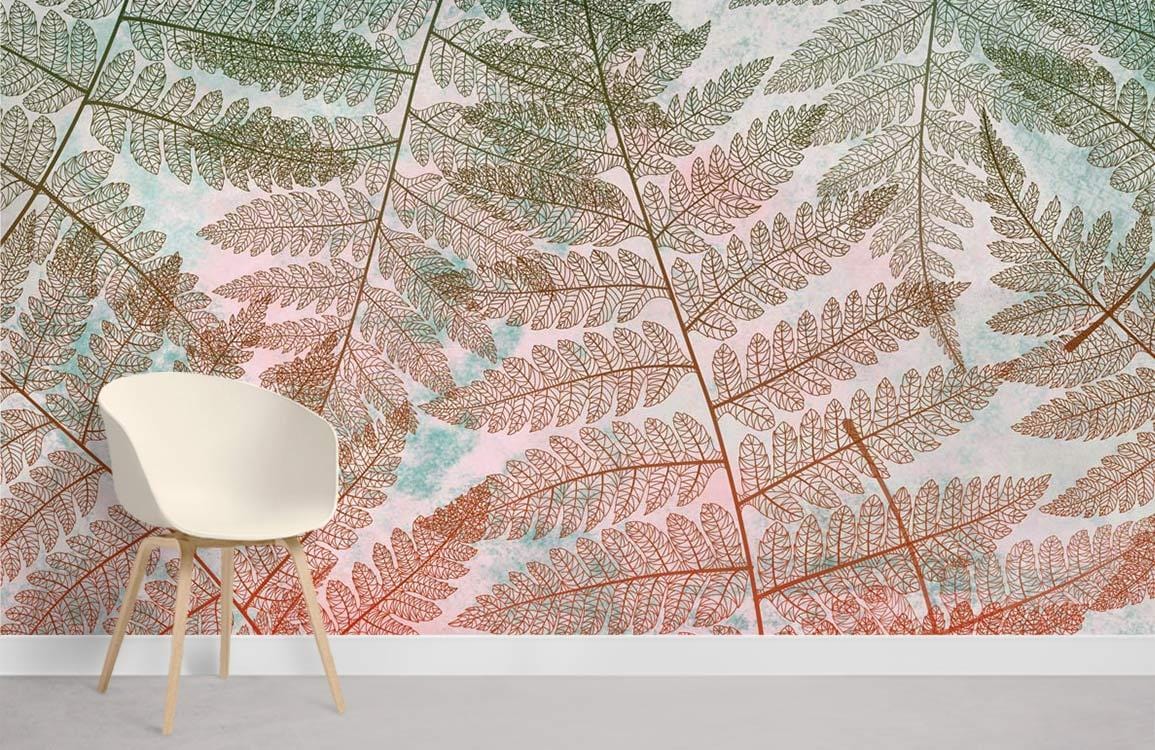 Multi-layered Leaves Wallpaper Mural