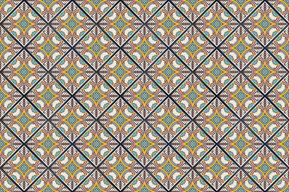 Vibrant Retro Geometric Multi-Coloured Patterned Wallpaper for Modern Interiors