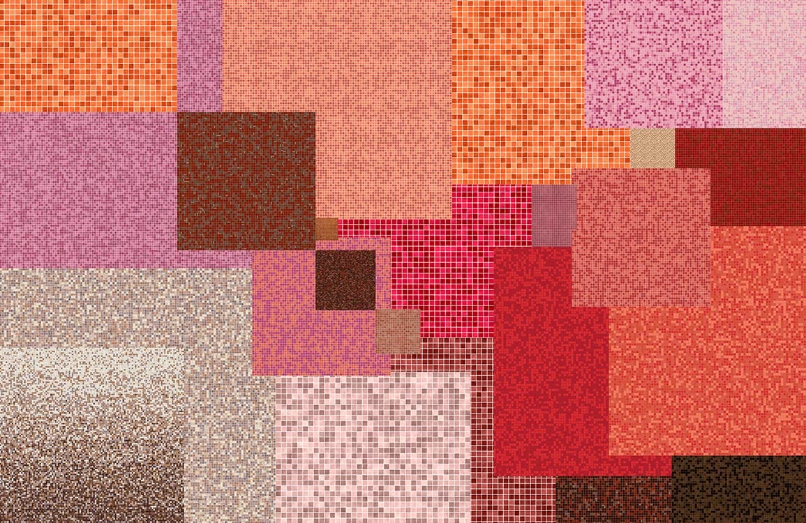 Vibrant Mosaic Squares Wallpaper: Multicoloured Retro Geometric Pattern Design