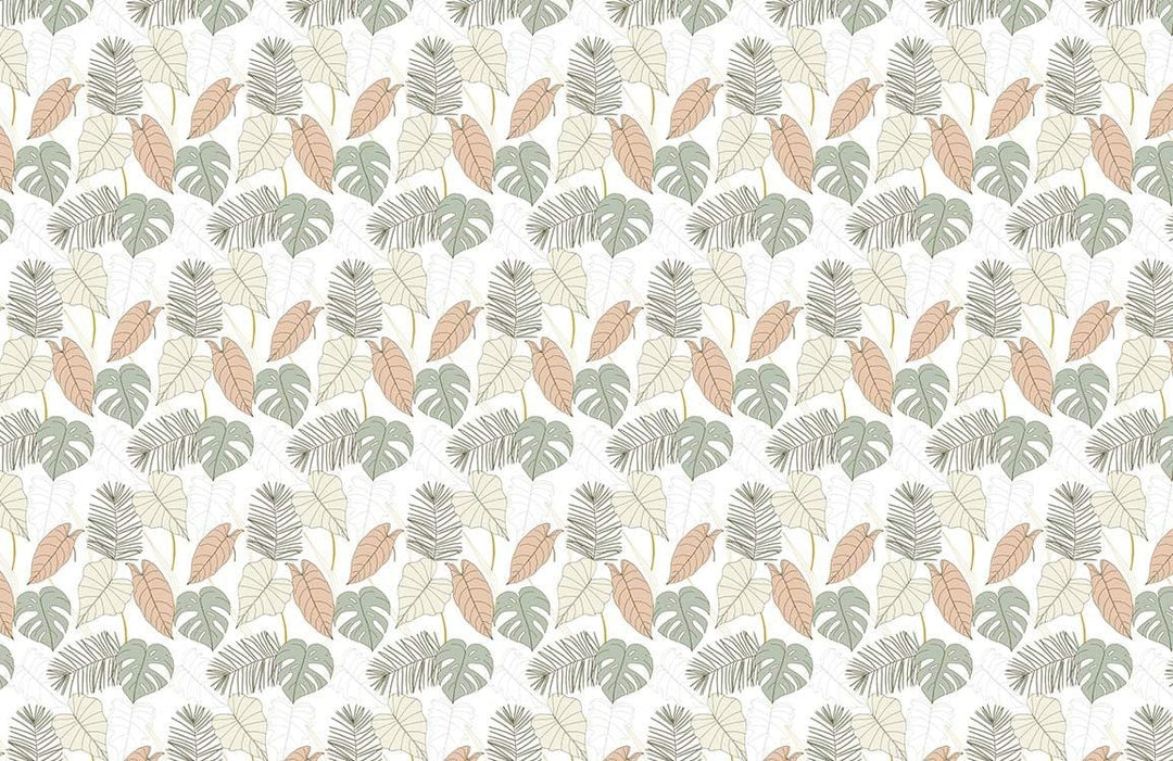 Botanical Bliss Tropical Leaf Patterned Wallpaper in Earthy Tones
