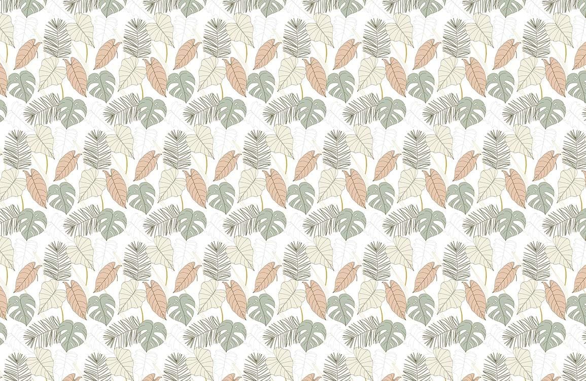 Botanical Bliss Tropical Leaf Patterned Wallpaper in Earthy Tones