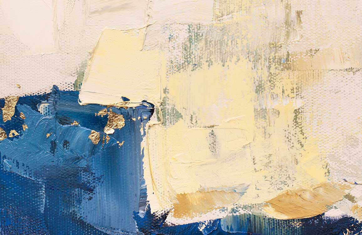 Elegant Abstract Blue and Gold Textured Mural Wallpaper for Stylish Interiors